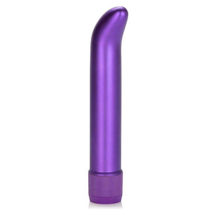 Vibrator CalExotics Satin G, varf curbat, multispeed, mov, 17x3cm