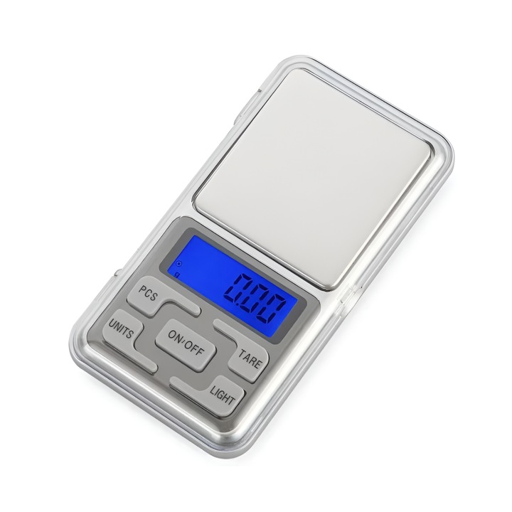 Mini Cantar Electronic de buzunar, eSimplu®, pentru bijuterii, cu Afisaj LCD, Capacitate pana la 200g