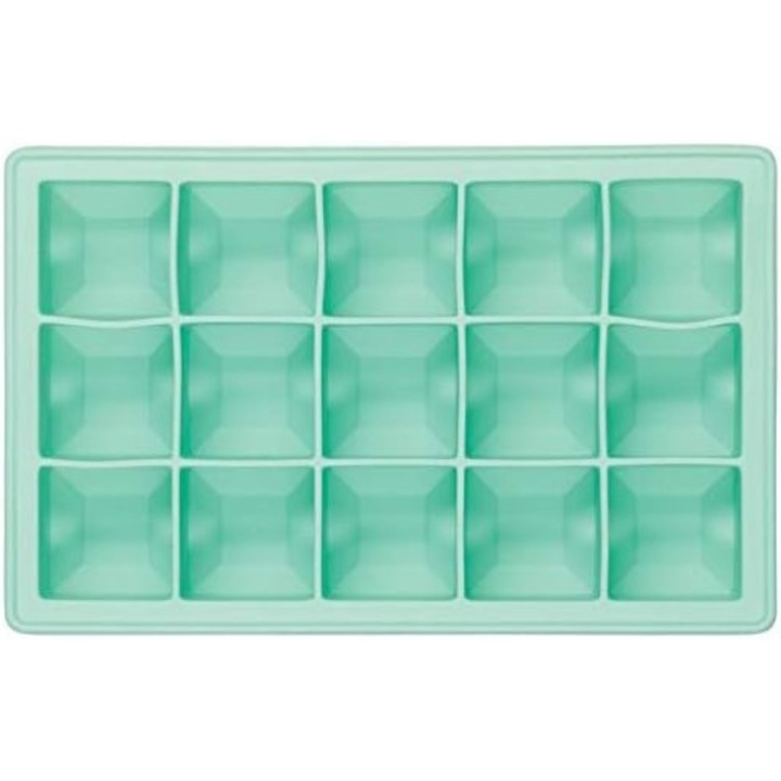 Форма за 15 кубчета лед Ernesto, 18,8 х 11,8 х 3,3 см, платинен силикон, цвят тюркоаз