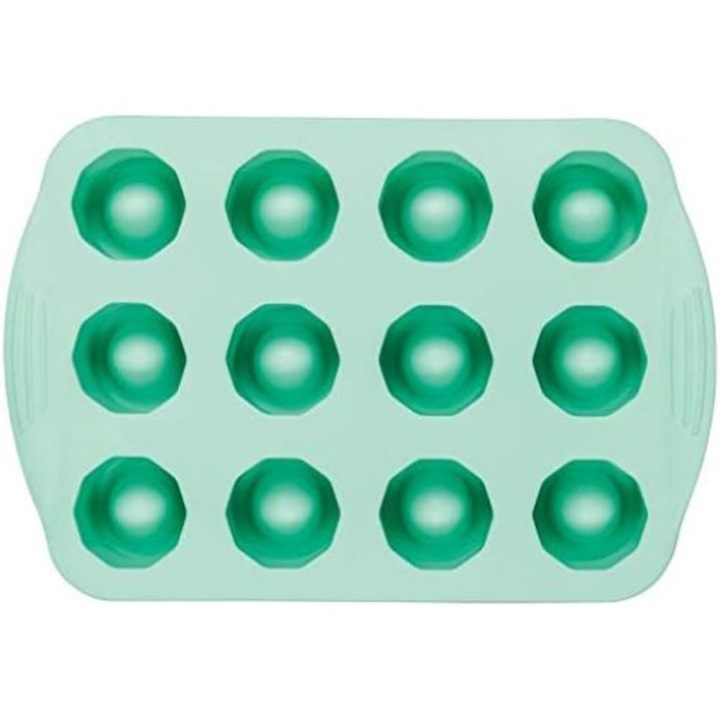Форма за 12 кубчета лед Ernesto, Platinum Silicone, Turquoise, 18.8 x 12.8 x 4.1 cm