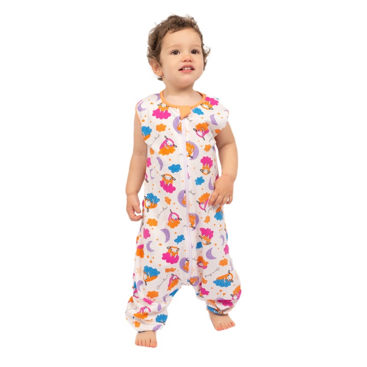 Sac dormit copii de vara din bumbac cu picioare 18-36 luni Kidizi® On a Cloud, 0.5 tog