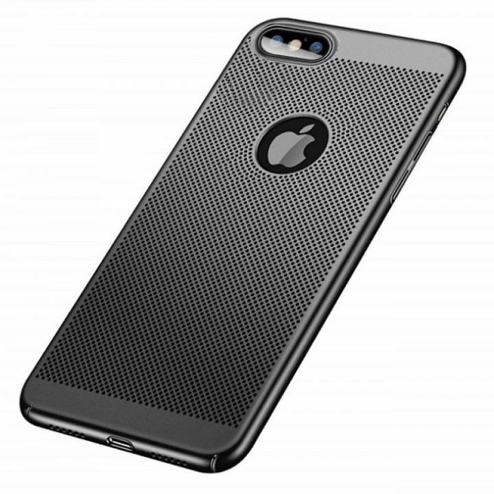 Husa policarbonat perforata pentru iPhone 7 neagra