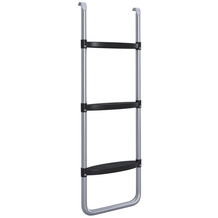 Scara trambulina, SPORTNOW, Otel, reglabila 2/3 trepte, argintiu, 97x32cm