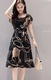 Rochie de vara, maneci scurte in linie A cu lungime medie, negru, 3XL