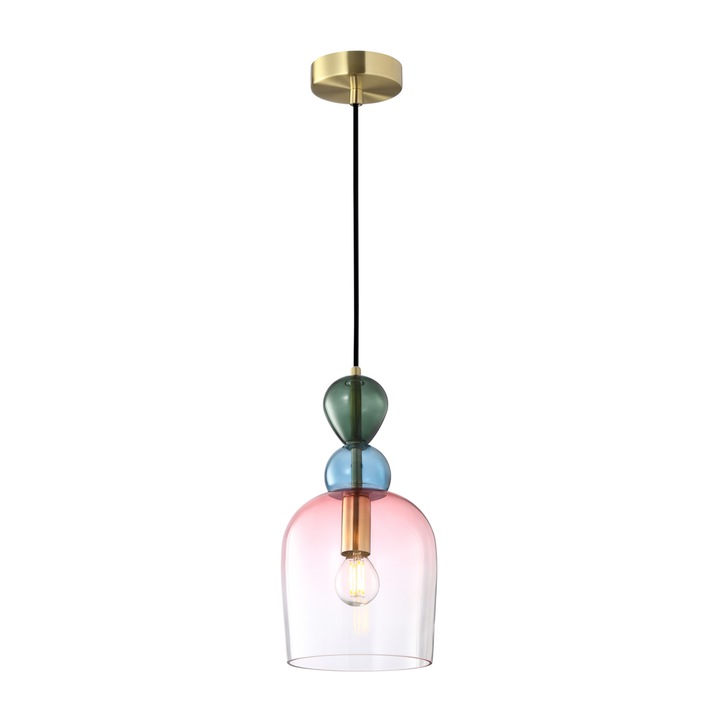 Пендел Italux Manso, метал, златист, многоцветен, 1XE14, PND-37462B-MC-GD