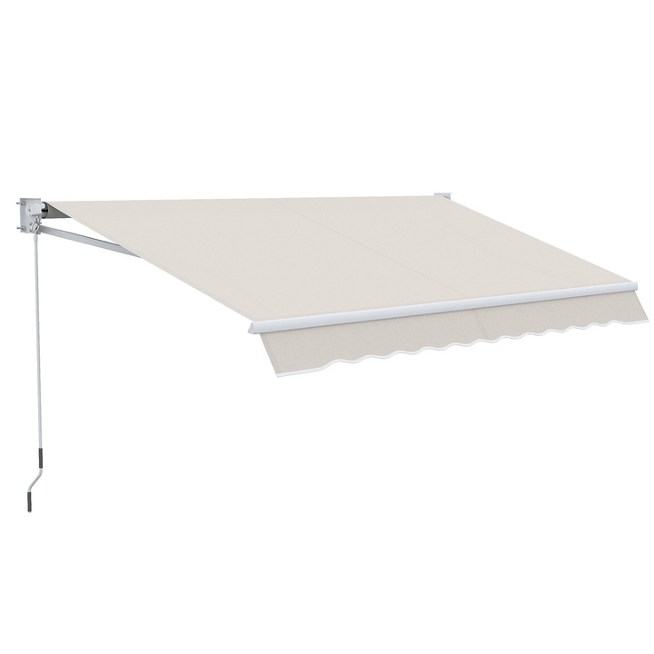 Copertina retractabila Outsunny, manuala, poliester si aluminiu, crem, 200x250cm