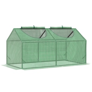 Sera de gradina tip casuta Outsunny, PE, 2 ferestre, verde, 120x60x60cm