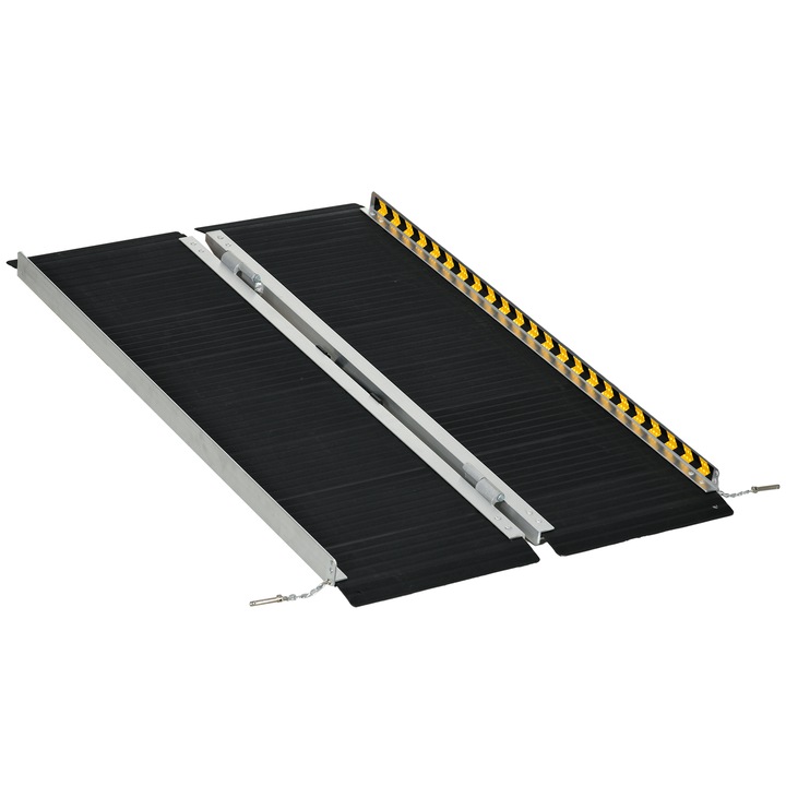 Рампа за инвалидни колички Homcom, сгъваема, неплъзгаща се, 122x73.6x5.1cm, черна