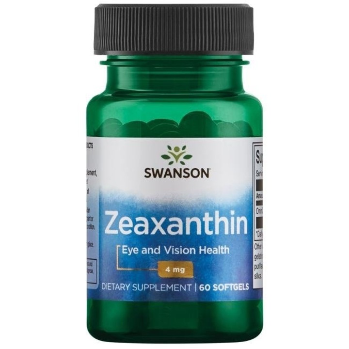 Zeaxanthin (Eye and Vision Health), 4 mg, Swanson, 60 softgels SWU254