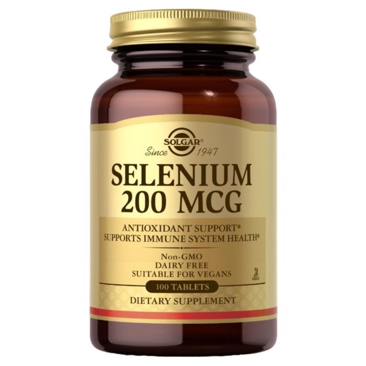 Supliment alimentar Solgar, Seleniu 200 mcg, 100 tablete