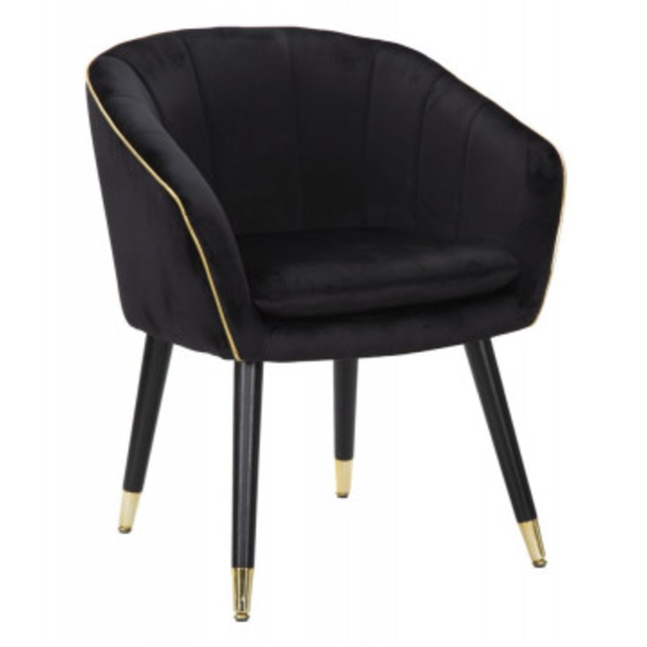Fekete/arany bársony és fa fotel, Paris Mauro Ferretti