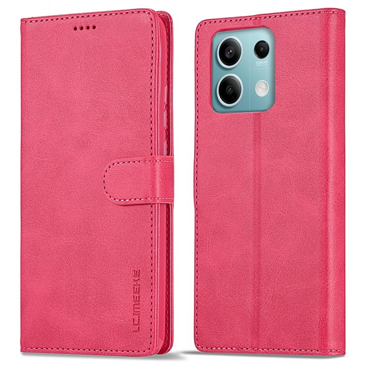 Кожен Калъф LC.IMEEKE за Xiaomi Redmi Note 13R Pro, Розов