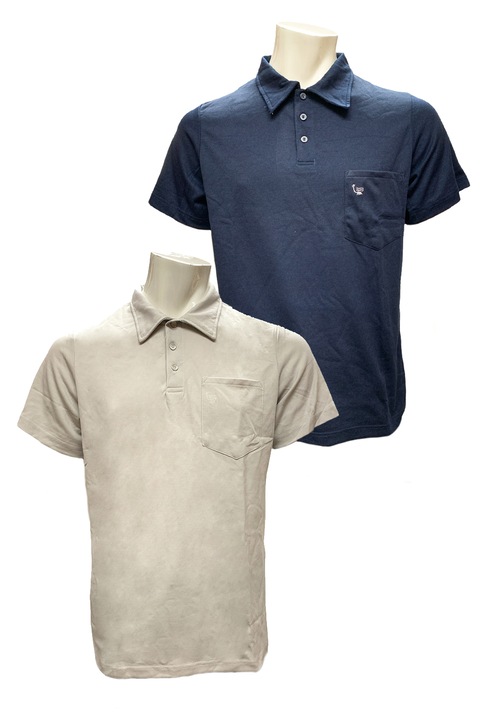 Комплект мъжки тениски с поло яка JUP 25031-2, 2 броя, Памук, S, Сив/Тъмносин