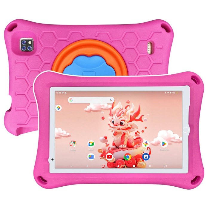Gyermek Tablet NUBI Wintouch K81PRO, Android, 2 GB RAM, 7 Hüvelykes, 32 GB, WIFI, Két kamera, Szülői felügyelet, Rózsaszín