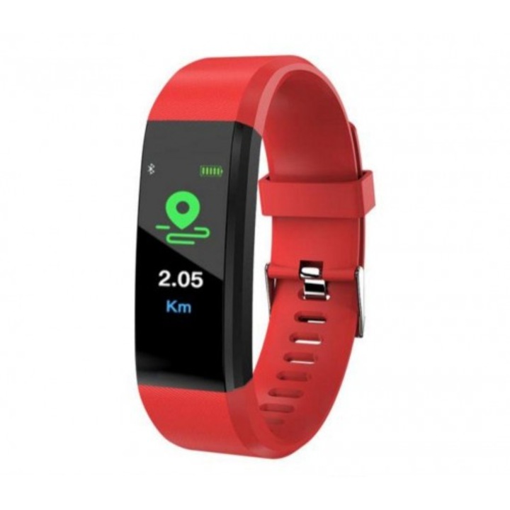 Смарт фитнес гривна Planet Tech ID115 Plus Fitness, 0 "96" OLED, Пулс, Крачкомер, Водоустойчив IP65, Известия, Червен
