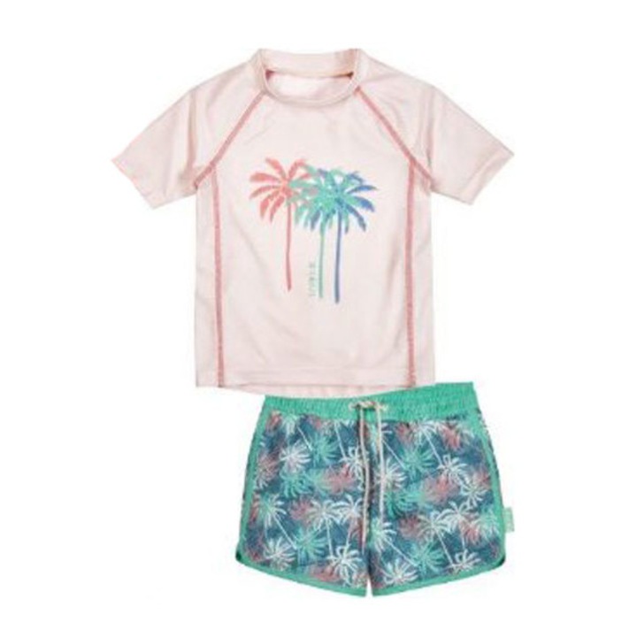 Costum de baie cu filtru UV, Playshoes, Palms, Baieti, verdezs, Bej deschis