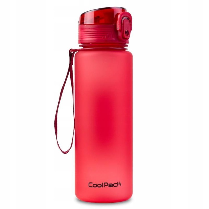 Bidon, Coolpack, Brisk, Fabricat Din Plastic Tritan, Fara Bpa, Mecanism Unic De Blocare, Inaltime: 23.5 Cm, Diametru: 7 Cm, Rosu