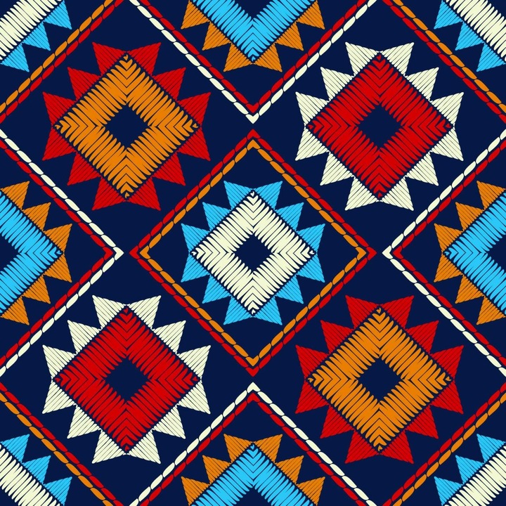 Textil anyag, Boho etnikai minta, poliészter 100%, 210g/pm, Méret: 100cm x 155cm