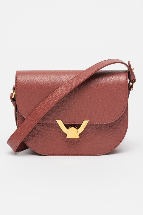 COCCINELLE, Geanta crossbody de piele cu bareta ajustabila Dew, Rosu