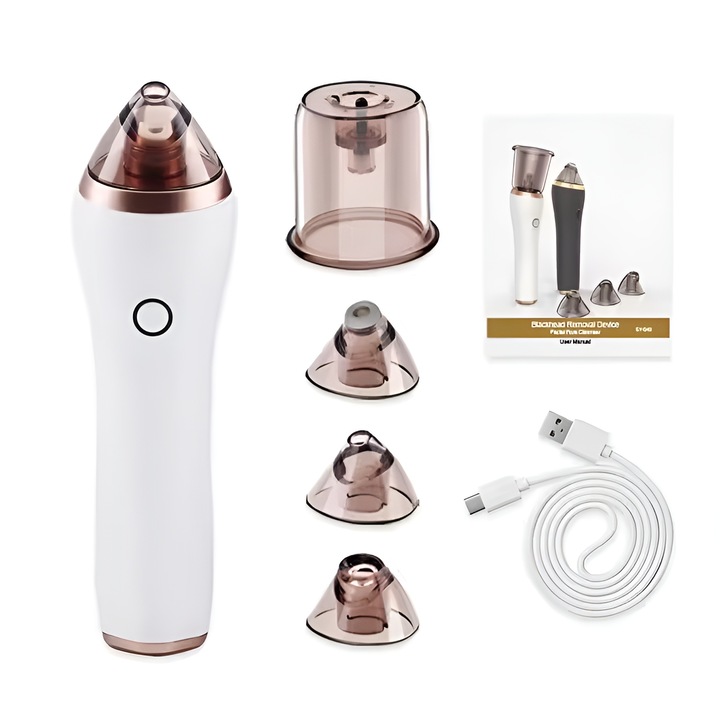 Aparat de scos puncte negre si cosuri mixmasters, ingrijire piele, acnee, curatare ten, vacuum cleanser, 3 moduri, 3 sonde de extractie, peeling, lifting ten, portabil, aparat cu vacuum