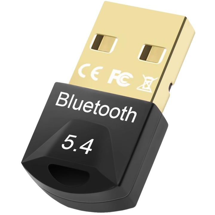 Bluetooth 5.4 безжичен адаптер, JENUOS, USB, съвместим с безжични устройства, слушалки, мишка, клавиатура, лаптоп, телефон, Plug&Play