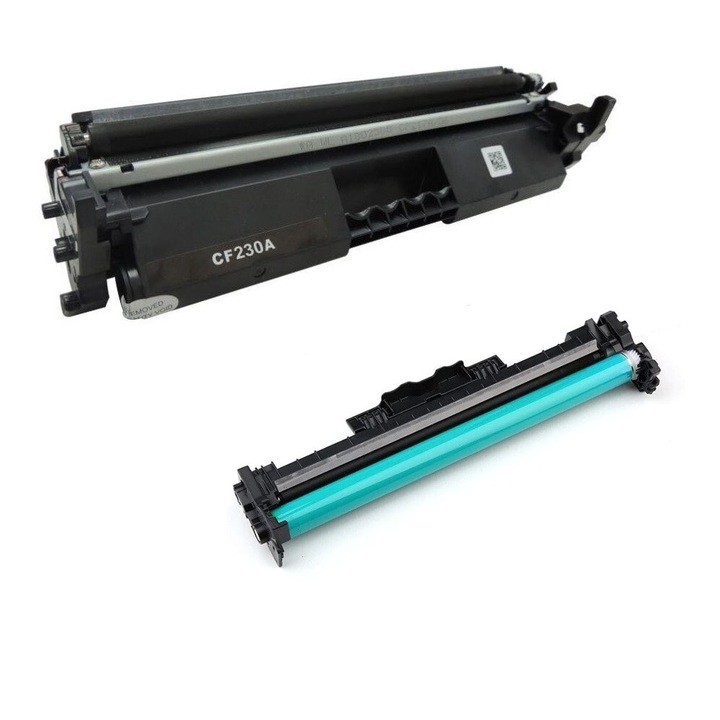 Set cartus toner CF230A, 1600 pagini + unitate de cilindru CF232A, 23000 pagini, compatibile cu HP LASERJET PRO M203, LASERJET PRO M203DN, LASERJET PRO M203DW, LASERJET PRO M220, LASERJET PRO M227, LASERJET PRO M227FDW