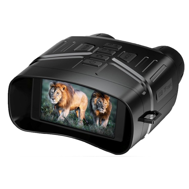 Професионален бинокъл за нощно виждане, Latauar, 4k видеозапис, регулируемо увеличение, инфрачервен, памет 32 gb, черен