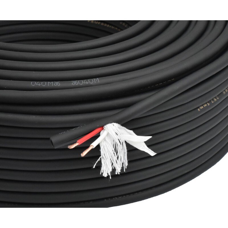 Cablu Audio Prof Rotund 2x2, 5mm2 cu Bumbac / 8mm - 100m/Rol - eMAG.ro