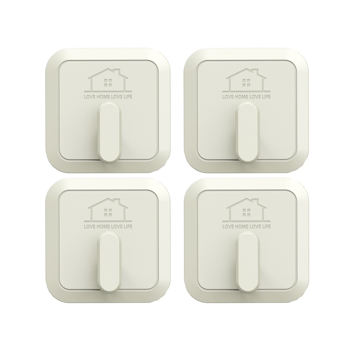 Set 4 agatatori Aivetrie, lipire, ABS, alb