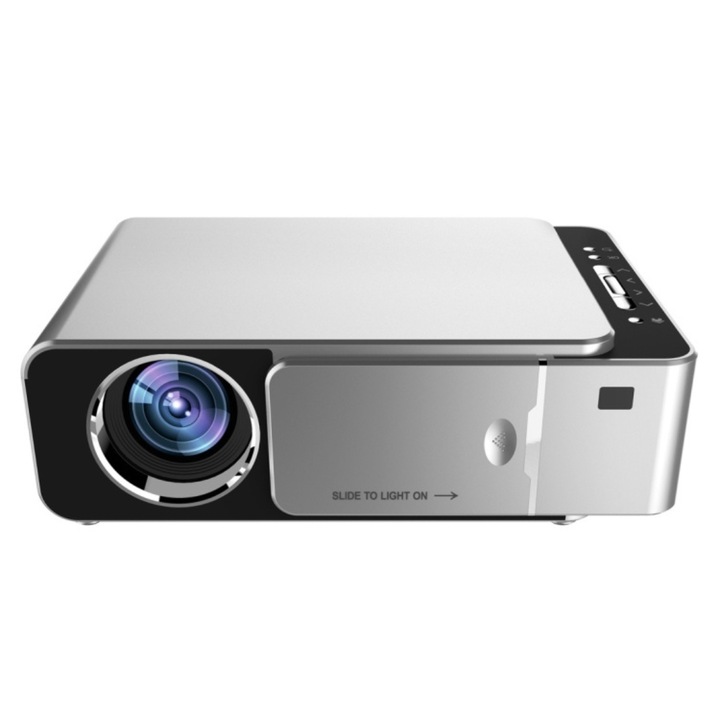 Професионален видео проектор, 3500 ANSI лумена, 1080P Full HD резолюция, мини домашно кино, сребрист