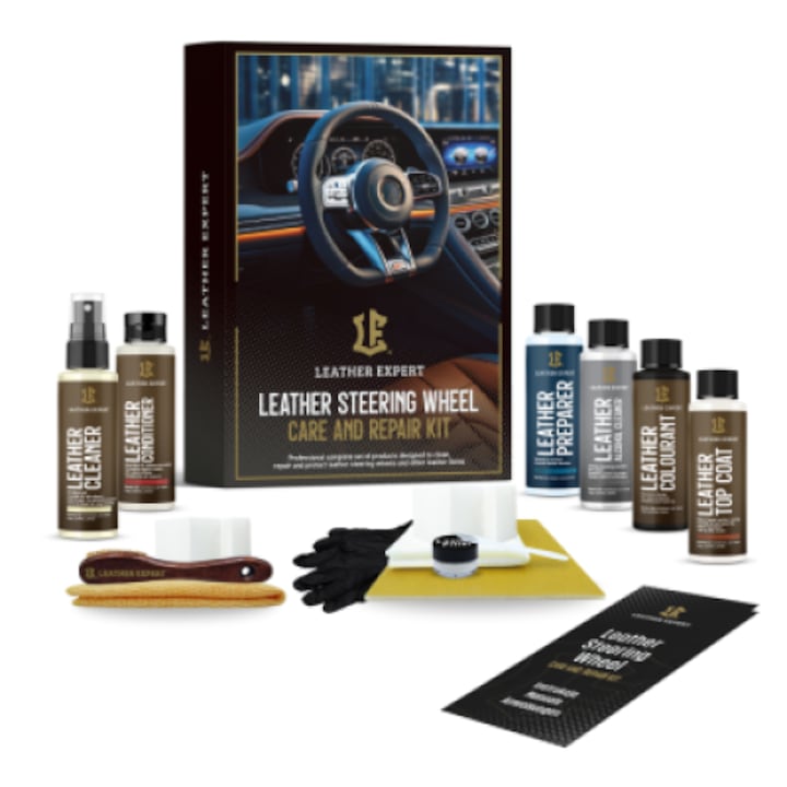 Kormány javító és ápoló készlet Fekete BŐR EXPERT