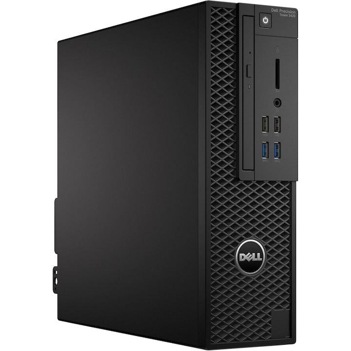 Desktop PC Dell Precision 3420 SFF cu procesor Intel® Core™ i7-6700 pana la 4.00GHz, Memorie 16GB, 512GB SSD, Video Integrat Intel® HD Graphics 530