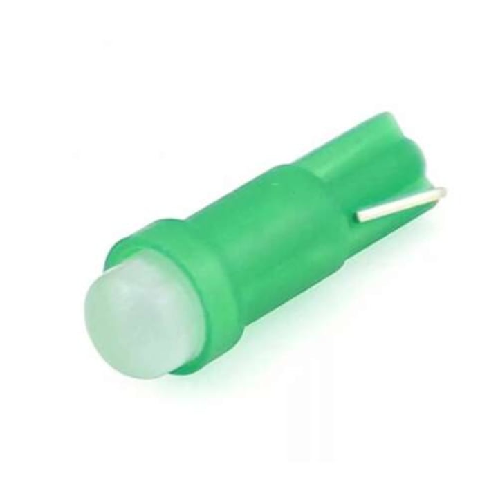 Autós led, T5 1W COB led, zöld, W1.2W, műszerfal led