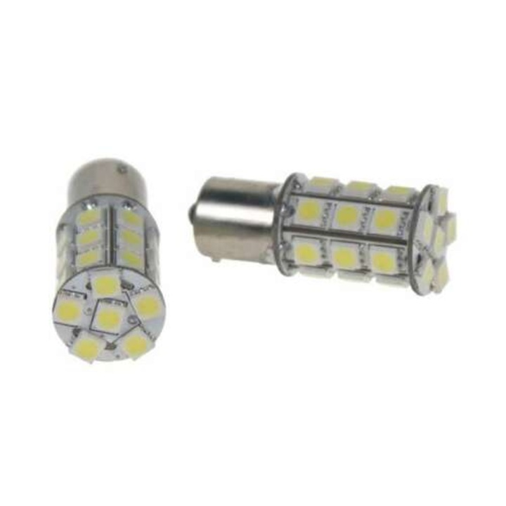 Led auto, GyafiTuning, BA15S 27 smd 5050 LED, alb rece