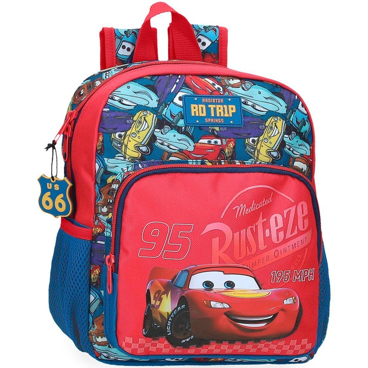 Ghiozdan baieti gradinita, Disney Cars RD Trips, adaptabil, multicolor, 23X28X10 cm