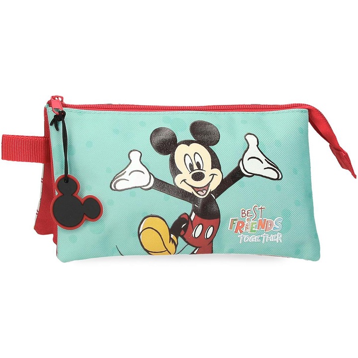 Несесер Disney Mickey Best friends together, За момчета, 3 отделения, Многоцветен, 22x12x5 см