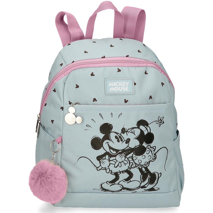 Ученическа раница Disney Mickey and Minnie Kisses, Многоцветен, 25.5x35x14 см