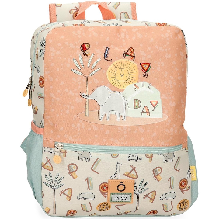 Ученическа раница Enso Play all day, За момчета, Клас 0, Адаптивна, Многоцветен, 25x32x12 см