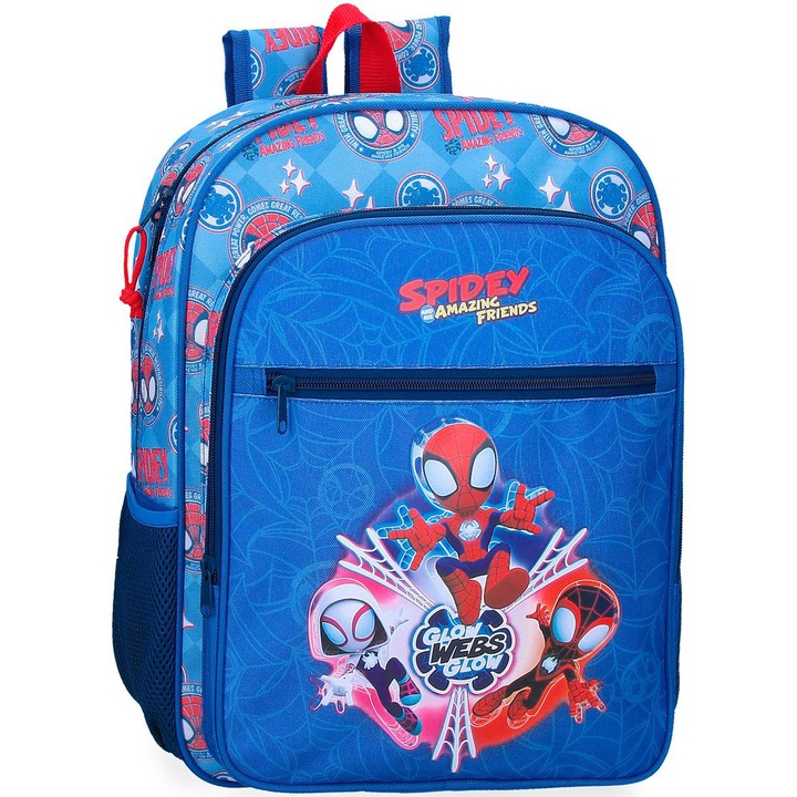 Marvel Spidey Power of 3 iskolatáska, Fiúknak, 30x38x12 cm, Többszínű