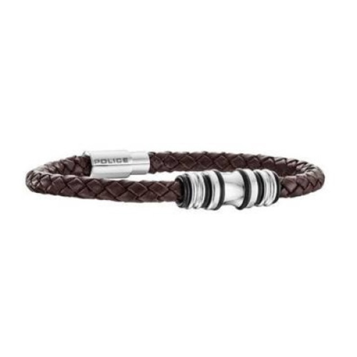 Bratara barbati Police PJ25488BLC02A, piele naturala, maro, 19cm