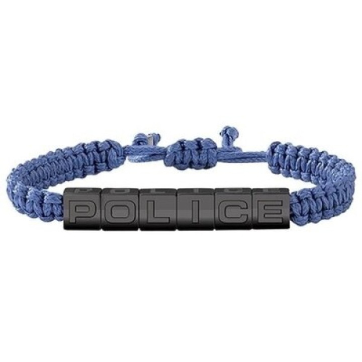 Bratara barbati Police PJ26453BSUN02, nylon, albastru, 19cm