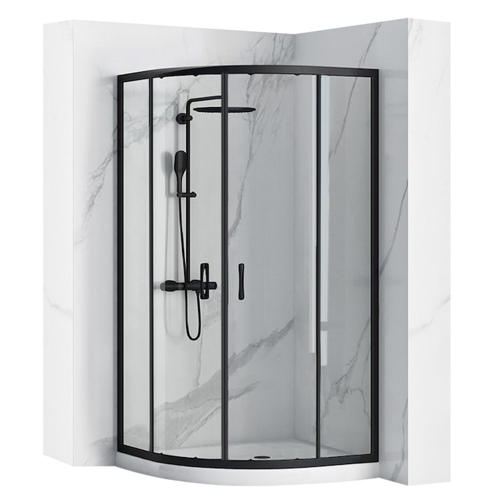 Cabina de dus Rea 80x80 Molier Black Cabina de dus pliabila