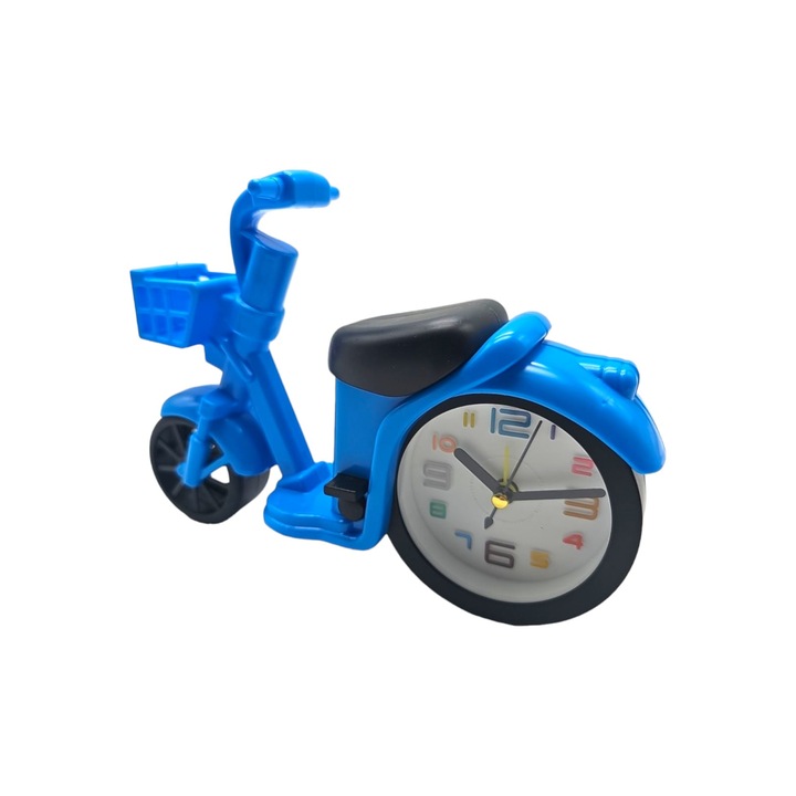 Ceas de masa, forma bicicleta 20 cm, albastru