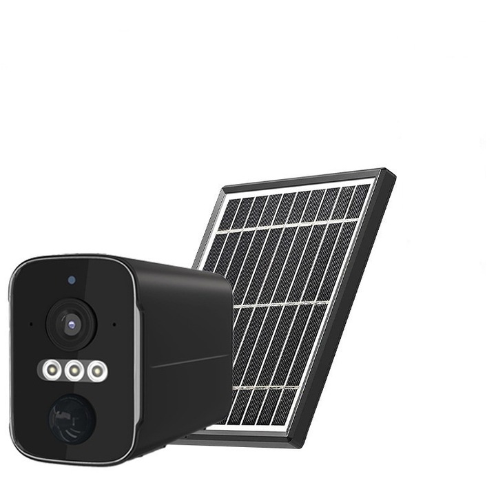 Камера за наблюдение 4G Live, S6, със соларен панел 3, 3W, Full HD 4MP, засичане на движение, нощно виждане, APP контрол, водоустойчив