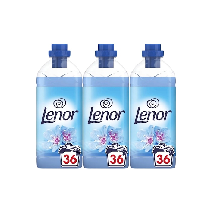 Комплект от 3 бр балсам за пране Lenor 900 мл 36 свежи пролетни пранета, деликатна грижа за тъканите