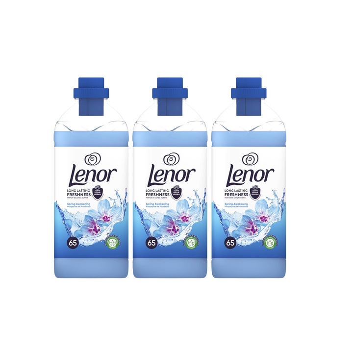 Комплект от 3 x балсам за пране Lenor 1,625 л 65 свежи пролетни пранета, деликатна грижа за тъканите