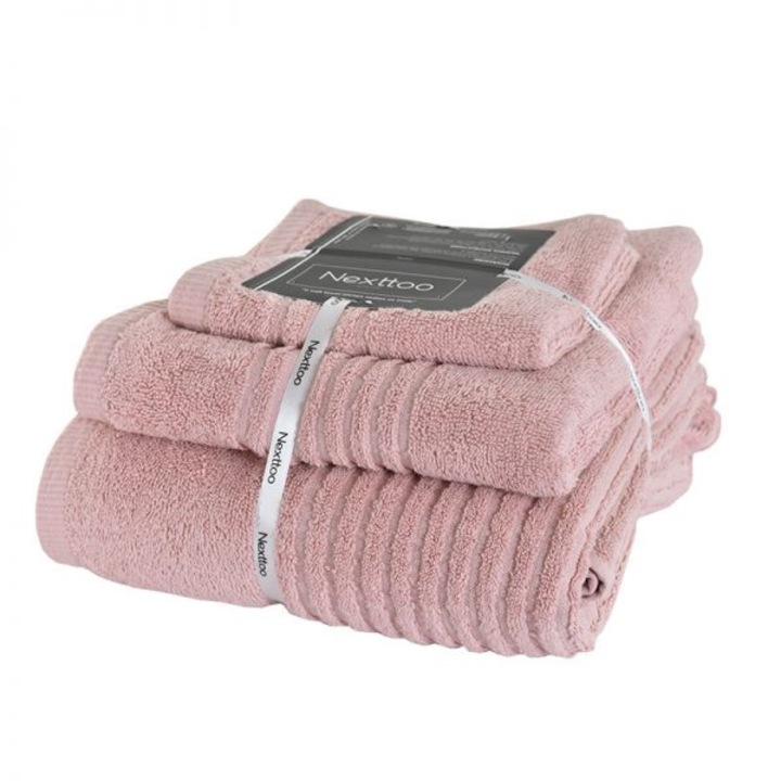Set 3 prosoape, homeline, 5005 roz, 30x50, 50x90, 80x1, 50, 100% bumbac