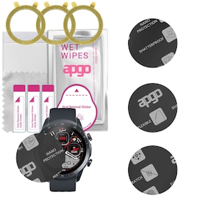 Set 3 folii protectie mata Apgo, ecran din sticla hibrida pentru Mibro Watch A2, inlocuitor de sticla temperata, fara crapaturi