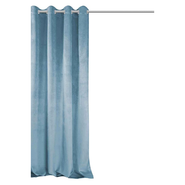 Draperie, Spod Igly i Nitki, albastru, velur, 140x250 cm