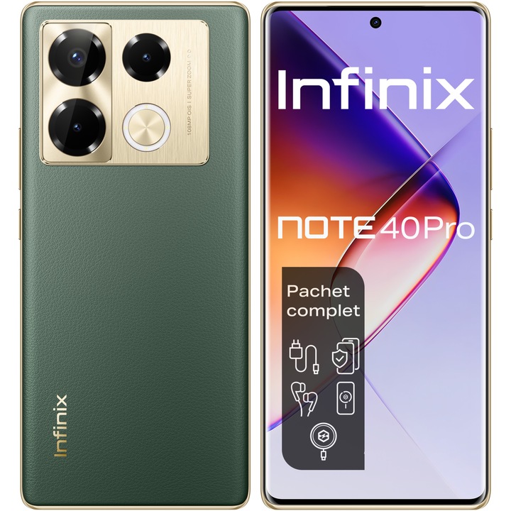 Infinix NOTE 40 PRO Mobiltelefon, 12GB RAM, 256GB, 4G, Vintage zöld
